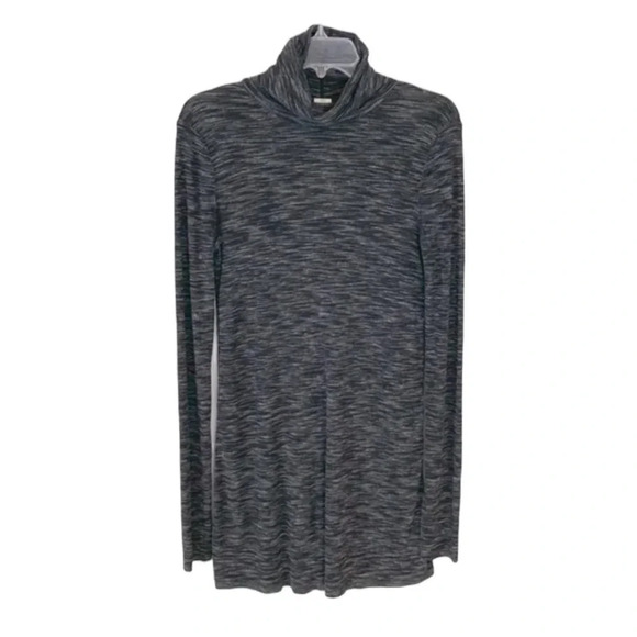 Free People Stone Cold Black Heather Split Back Turtleneck Tunic Size XS - Picture 5 of 8